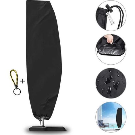 Housse de Protection pour Parasol Déporté Couverture de Jardin à Mât Excentré en 210D Oxford, Imperméable, 265  50  70  40cm-Ywey (1/5)