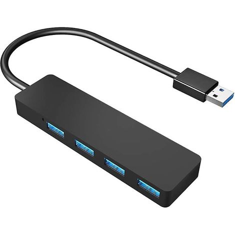 Hub USB, hub USB 3.0 à 4 ports, adaptateur USB ultra-fin et extra-léger, hub de données USB compatible avec (1/5)