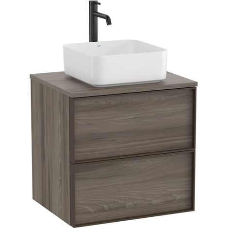 Meuble "INSPIRA" 600 - 2 tiroirs pour vasque à poser (non incluse) - Magnolia - Roca (1/2)
