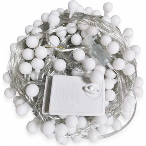 Guirlande LED à Boules Givrées, 400 LED, 50 m, Branchement Secteur, 8 Modes, Blanc Chaud, Décoration (1/5)