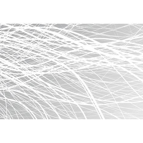 Papier peint panoramique abstrait gris & blanc | Tapisserie panoramique moderne chambre adulte | Papier peint panoramique couloir & bureau - 267 x 400 cm (4 pièces) (1/2)