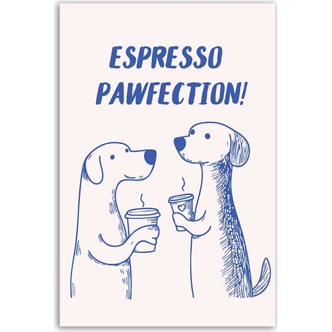 Tableau chiens et café