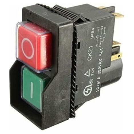 NALOOKAMIC Interrupteurs de SéCurité D'Outil éLectrique, Interrupteur à Bouton-Poussoir Électromagnétique Commutateurs Pour machines de découpe mécaniques CK21B/250V 5PIN-- (1/3)