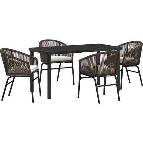 Maison Exclusive - Conjunto de Comedor de Jardín 5 uds. Marrón (1/5)