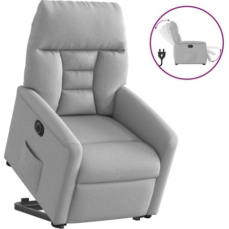 Relaxsessel mit Aufstehhilfe Elektrisch Wolkengrau Stoff