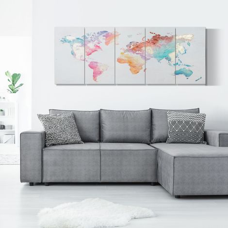 Impression sur Toile 80x40cm 5 Pièces pour Maison et Bureau, Toile en Bois de Pin et Peinture à l'Eau, Multicolore (1/5)