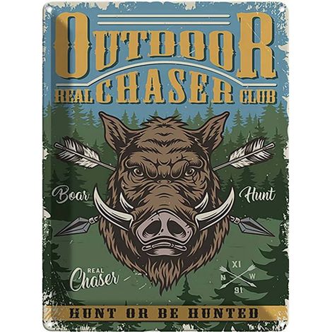 Plaque métallique 40x30 cm - Club de chasse - Sport - Loisirs (1/5)