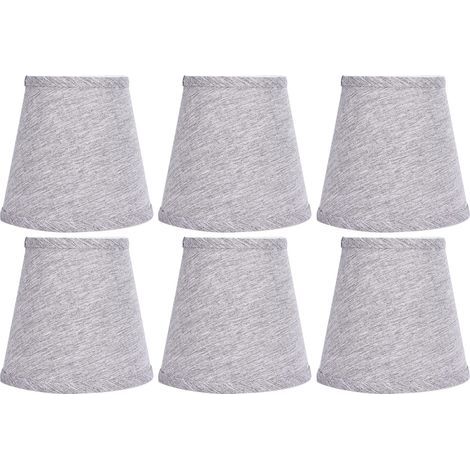 6 Pièces Abat-jour en Tissu Gris Argenté Abat-jour Lampe de Table Plafonnier Abat-jour pour Ampoule E14 ou Petite Ampoule (1/5)