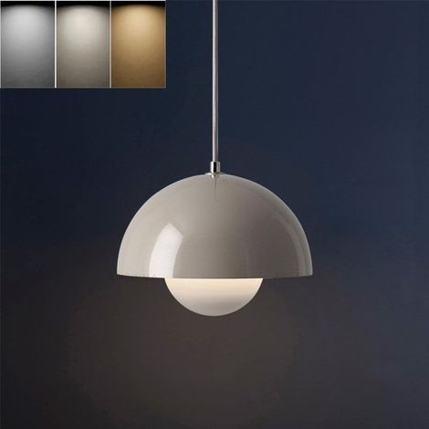 Einbauleuchte im nordisch-dänischen Design, E27-Fassung, einstellbare Farbtemperatur von 3000 K bis 6500 K, für Esszimmer und Schlafzimmer, grau (1/5)