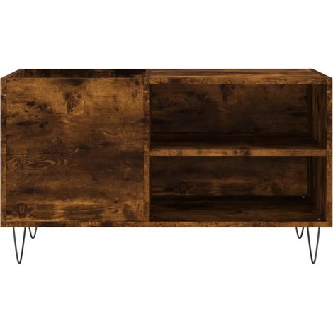 vidaXL Schallplattenregal Eiche Rauch 85x38x48 cm aus Ingenieurholz