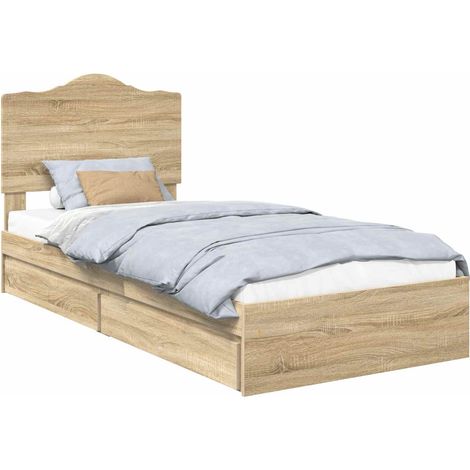 Maison Exclusive - Lit de Rangement Chêne Sonoma 100 x 200 cm Bois d'ingénierie