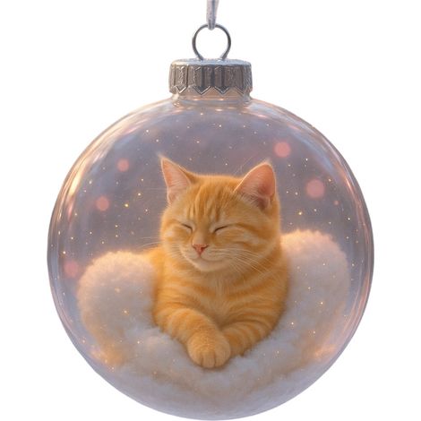 Boule À Neige Chat - Décoration De Noël En Verre - Ornement 3D Animal Pour Arbre De Noël - Lot De 1 Pièce (1/5)