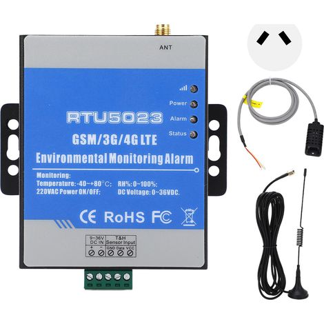 RTU5023 Alarme Température Humidité GSM 3G 4G SMS Sans Fil Détection Panne Courant Moniteur Environnemental AC 100-240V 4GL-AU Prise AU (1/5)