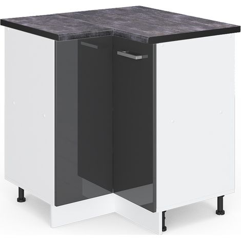 Mobile ad angolo cucina R-Line, Antracite lucido, 75.6 cm , PL Antracite, Vicco (1/4)