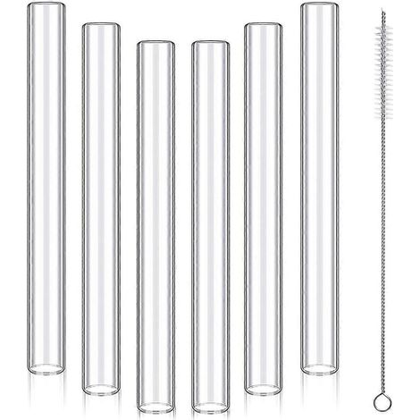Lot de 6 tubes en verre borosilicate transparent de 4 pouces, diamètre extérieur 12 mm, diamètre intérieur 8 mm, épaisseur 2 mm (1/5)
