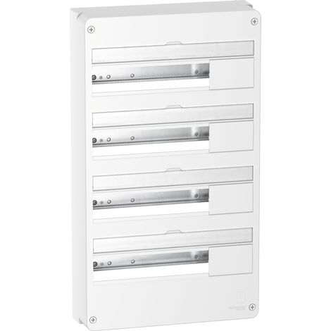 Resi9 - Aufputzgehäuse Weiß (RAL 9003) - 4 Reihen mit je 18 Modulen - SCHNEIDER ELECTRIC - R9H18404