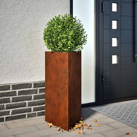Lot de 2 Jardinières Triangulaires en Acier Résistant aux Intempéries pour Jardin et Balcon - PANGIVO (1/5)