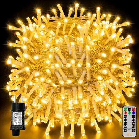 Guirlande lumineuse LED 40 m 400 LED, guirlande lumineuse de Noël IP44 étanche avec télécommande et minuterie, 8 modes, décoration de fête pour Noël, anniversaire, mariage, salon, blanc chaud (1/5)