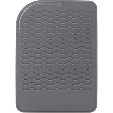 Tapis silicone isolant thermique gris antidérapant, motif ondulé, flexible et résistant aux hautes températures (1/5)