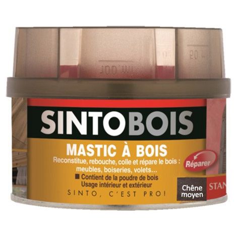 Tubo de masilla SINTOBOIS + endurecedor SINTO - Roble Medio - Lata de 1 L - 23712