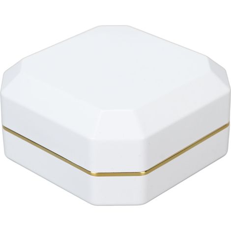 Écrin à bijoux portable avec éclairage, blanc, coffret cadeau élégant pour bracelet, présentoir de stockage de joaillerie, idée cadeau de demande en mariage (1/5)