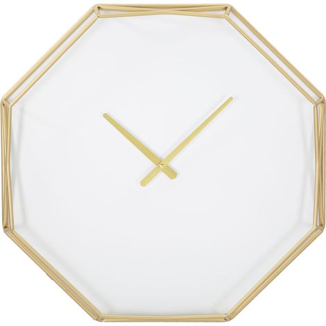 Horloge Murale en Métal "Goldy Octogonal" 56cm Or