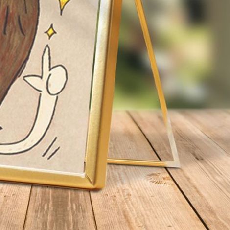 Sous-verre acrylique 14,5 x 19,5 cm, style cartoon mignon, cadre métal doré, imperméable, décoration de table, objet décoratif CBS1347