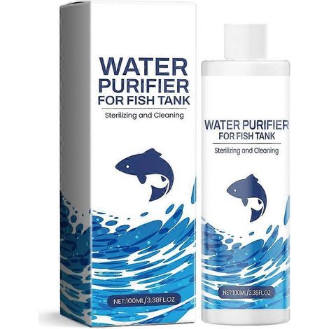 Clarificateur d'eau pour aquarium, agent clarifiant sûr pour aquariums, conditionneur d'eau pour poissons, eau cristalline et claire.
