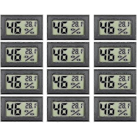 Lot de 12 hygromètres-thermomètres numériques - Mini appareil de mesure de l'humidité et de la température d'intérieur (1/4)