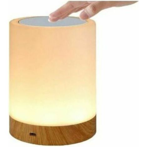 Veilleuse LED tactile, lampe de chevet USB rechargeable, 13 couleurs RGB, dimmable, pour chambre et salon (1/4)
