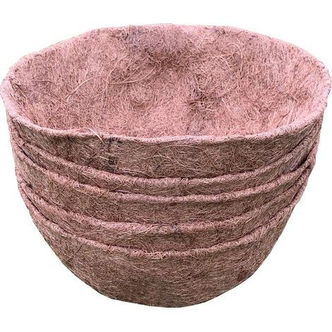 Pack of 5 Round Coco Hanging Basket Planter Liner (30cm)