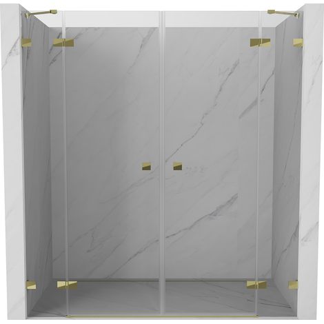 Mexen Lunar Duo-Pendeltür-Duschwand 190 cm, transparent, gold - 834D-190-000-50-00 (1/5)