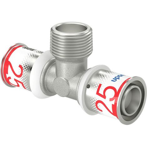 Uponor S-Press PLUS Raccordo a T con filetto maschio 25-R3/4"MT-25, 1070593