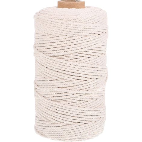 1rouleau Corde Coton Naturel pour Emballage Cadeau Décoration DIY Artisanat et Suspendre Ornements Beige Non Extensible Bobine Unique (1/5)