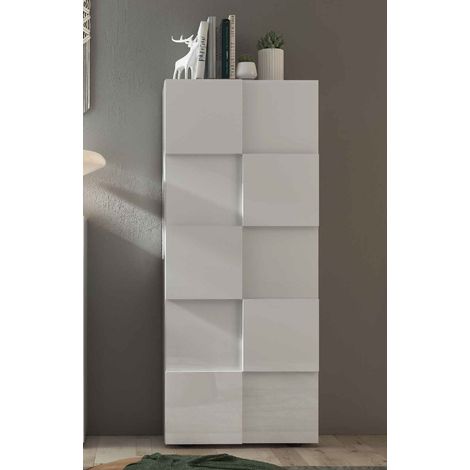 Mobile multiuso appenderia 2 ripiani 78x187 bianco lucido - Dama StilProjectStore.com (1/3)