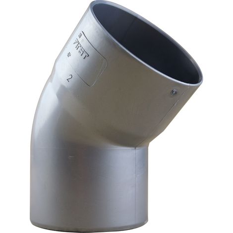 Coude PVC 45° mâle femelle pour tube de descente Ø80 - aspect zinc - First Plast (1/4)