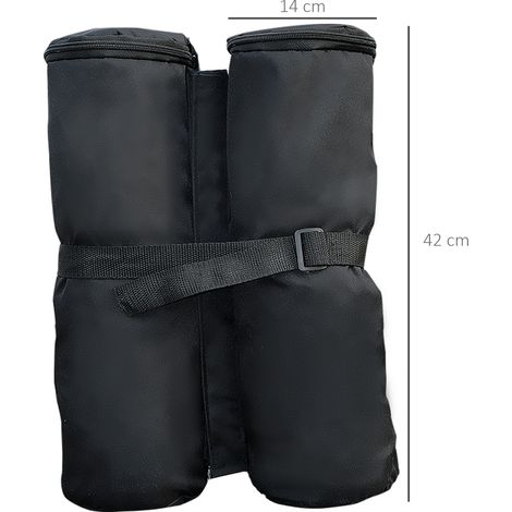 Ensemble de 4 supports pour pavillons pliables et tentes de réception, robustes et noirs, idéaux pour une stabilité optimale des chapiteaux. (1/5)