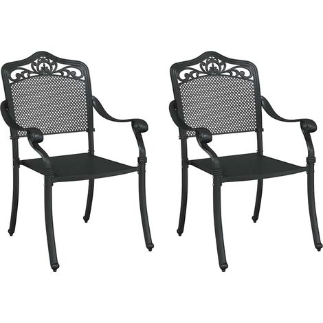 Maison Exclusive - Silla de Jardín 2 pcs Negro 55 x 55 x 92,5cm A (1/5)