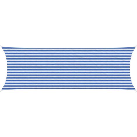 Sunshade Sail Blue and White 2 x 6 m HDPE vidaXL