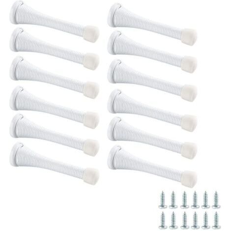 12 pièces, avec vis, blanc, butée de porte à ressort, butée de porte manuelle anti-pincement pour porte supérieure de sécurité enfant,