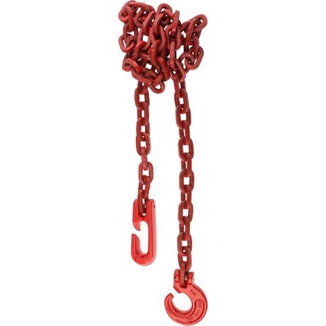 Vierkantkette mit Schlinghaken und Chokerhaken zul. Zugkraft LC 4500 daN, Länge 1,8 m, Kette Ø bis 8 mm