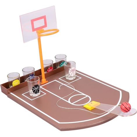 1ensemble Jouet De Basketball De Bureau Accessoire Amusant pour Bar Jeu De Soirée Et Divertissement Entre Couleurs Assorties (1/5)