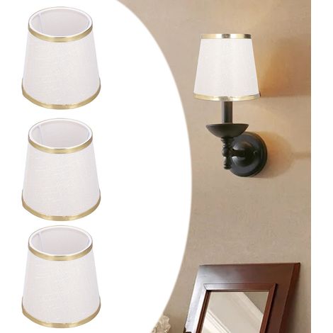 Lot de 3 abat-jour en forme de tonneau, abat-jour encastré en lin, abat-jour moderne en tissu, abat-jour mural en cristal pour lustre, vendus par lot de 3. (1/5)