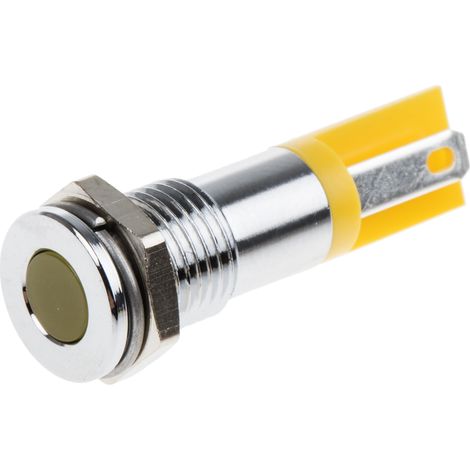 Voyant LED lumineux Jaune RS PRO, dia. 8mm, 2V c.c. ( Prix pour 1 )
