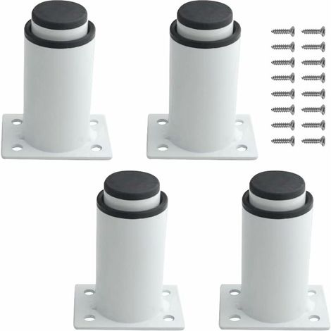 LAN Lot de 4 pieds de meubles réglables en métal robuste pour lit, canapé, table, lit (80 mm-120 mm, blanc) (1/5)