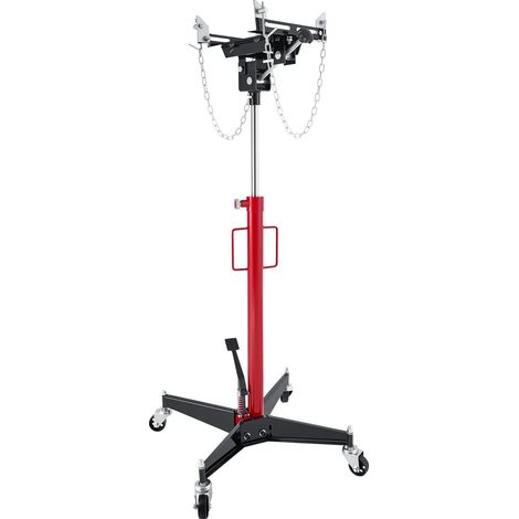 Cric hydraulique de transmission, capacité 0,5 tonne, hauteur de levage 127-202 cm, roues pivotantes 360°, pédale au pied pour garage/atelier. (1/5)