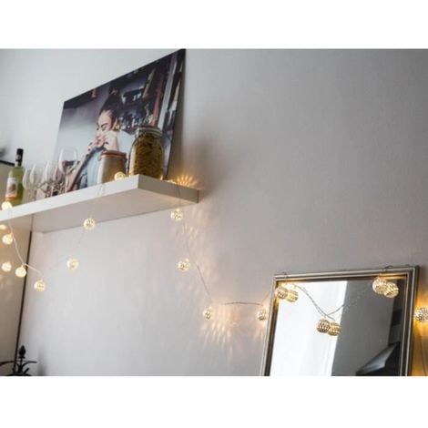 Guirlande Lumineuse - LED - 3M - 20 Ampoules - Argent - Intérieur - Piles (1/4)