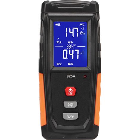 Détecteur de rayonnement électromagnétique 825A, mesure des ondes électromagnétiques avec protection intégrée, appareil portable avec batterie incluse pour contrôle de sécurité domestique. (1/5)