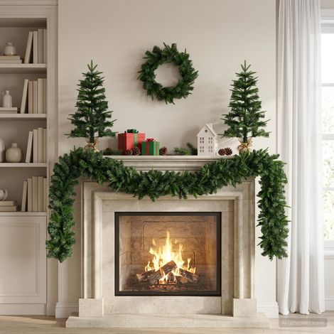 vidaXL Set de mini árboles de Navidad 45 cm PVC y PE Verde (1/5)