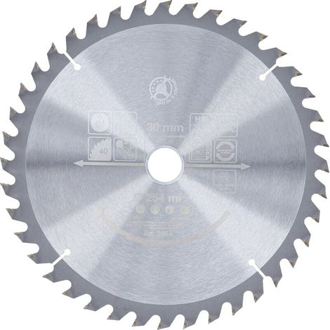 Kreissägeblatt, 40 Zähne, Hartmetall, Ø 254 mm, für Holz und Metall (1/4)